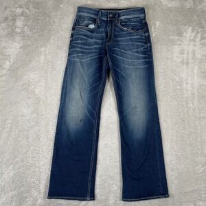 BKE Jake Bootleg Jeans Mens 29S (Fits 28x30) Blue Dark Wash Stretch Denim